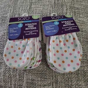 Sozo Baby Scratch-Free Mittens Polka Dot (White with Multi Dots)